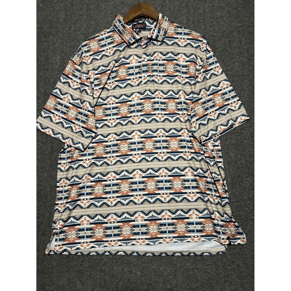 Rafter C polo shirt pearl snap western size XL aztec performance - Picture 2 of 7